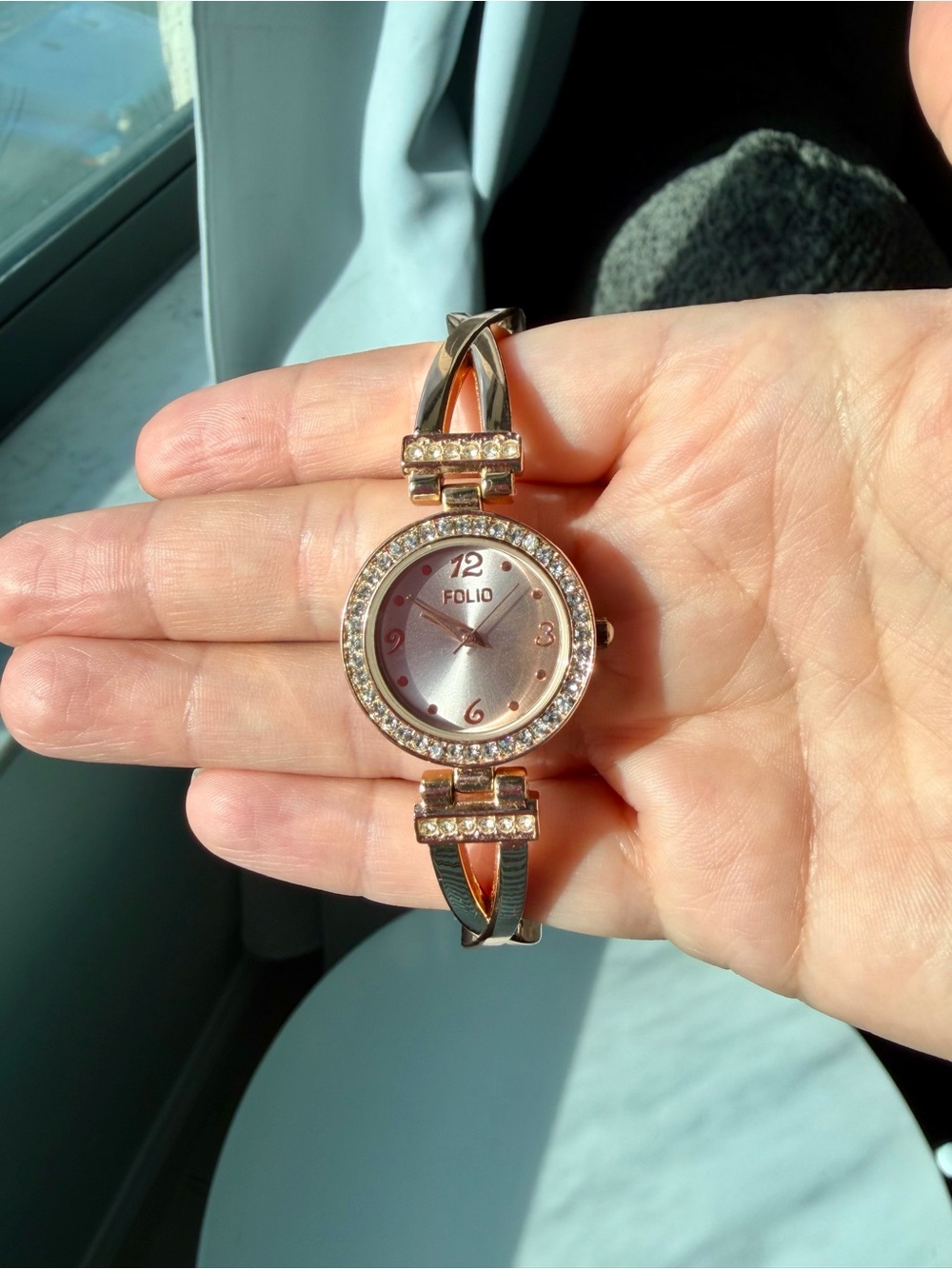 Women’s ROSE GOLD Tone Folio Watch/ New Battery/ Working